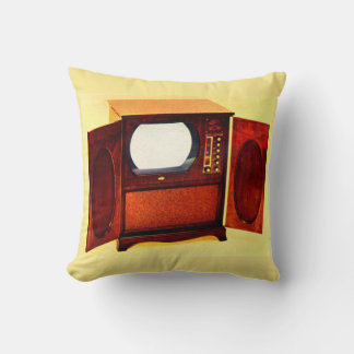 circa 1950 television set no. 1 throw pillow