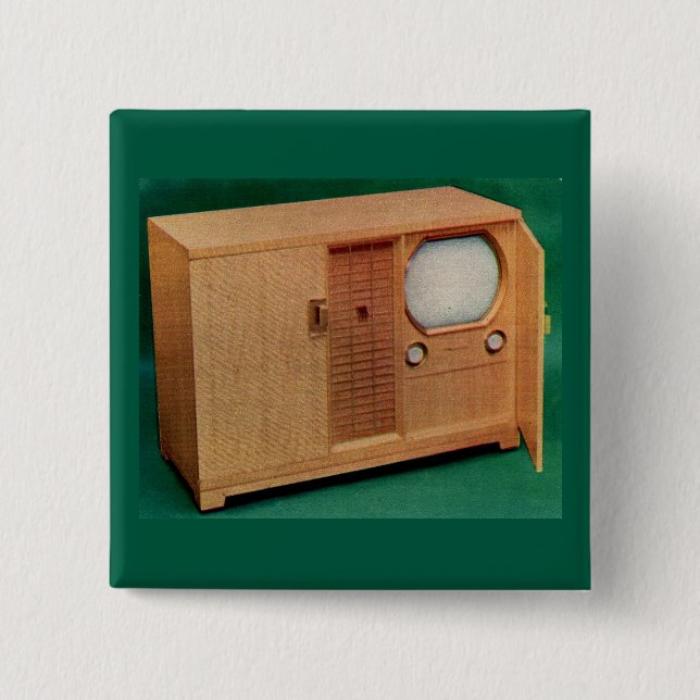 circa 1951 television set Danish modern no. 2 Pinback Button (Front)