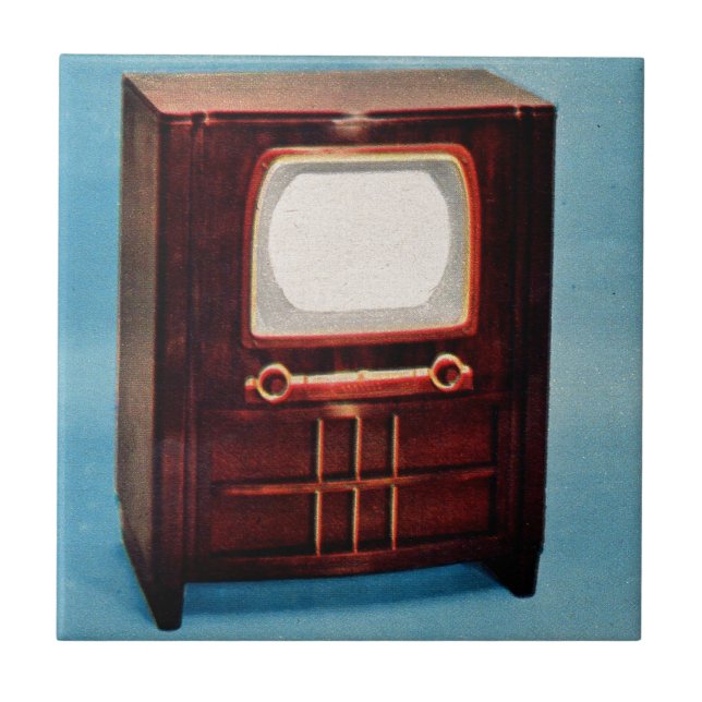 circa 1951 television set no. 3 ceramic tile (Front)