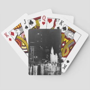 circa 1954: A view down Michigan Avenue Poker Cards