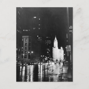 circa 1954:  A view down Michigan Avenue Postcard