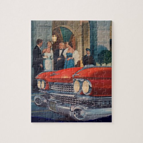 circa 1960 red Cadillac grille Jigsaw Puzzle