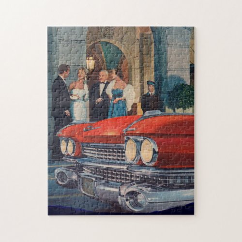 circa 1960 red Cadillac grille Jigsaw Puzzle