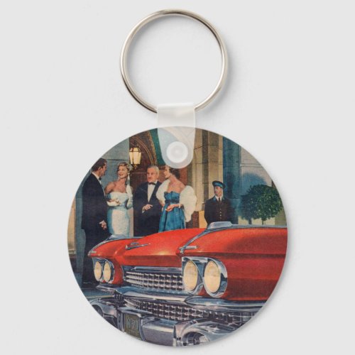 circa 1960 red Cadillac grille Keychain