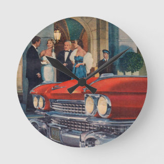 circa 1960 red Cadillac grille Round Clock