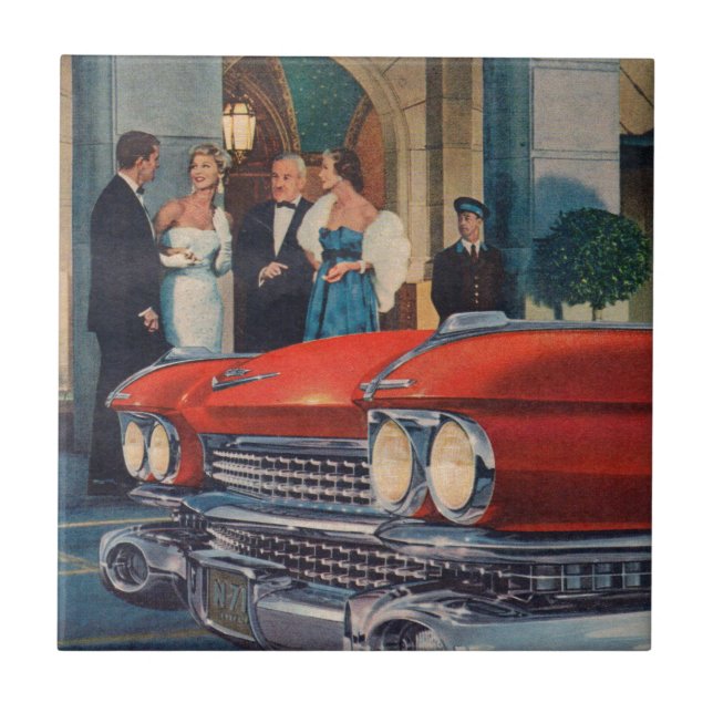 circa 1960 red Cadillac grille Tile (Front)