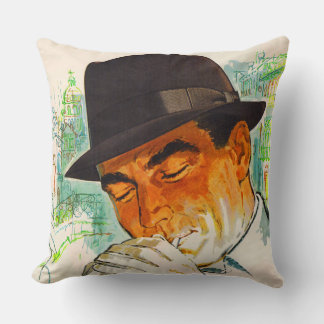 circa 1960 Stetson hat man Throw Pillow