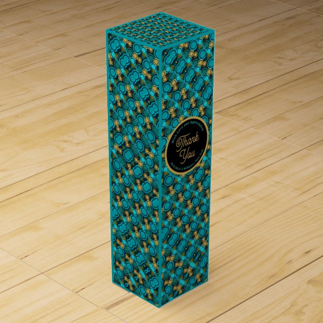 Circalia : Teal Green + Gold  Wine Box (Front)