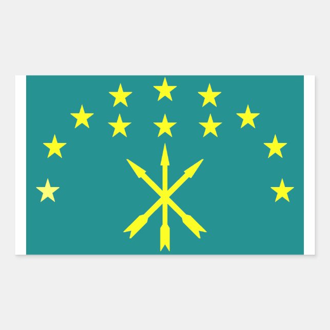 Circassian Israeli flag Rectangular Sticker (Front)