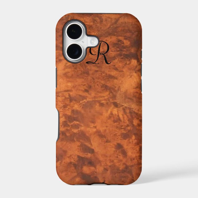 Circassian Walnut Burl *monogram* Iphone Case (Back)