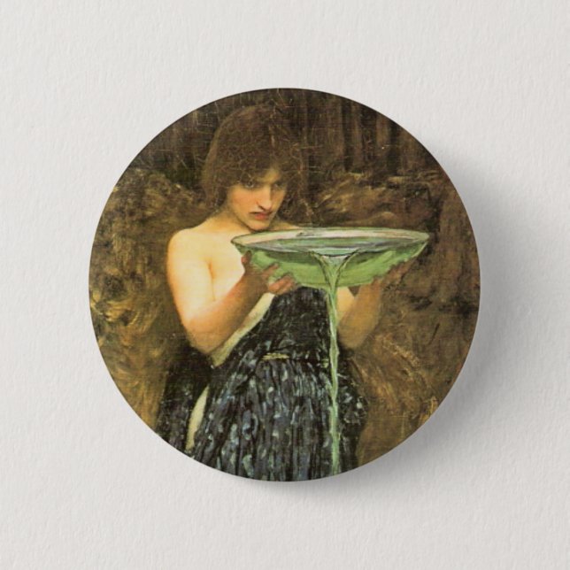 Circe Invidiosa by John William Waterhouse Pinback Button (Front)