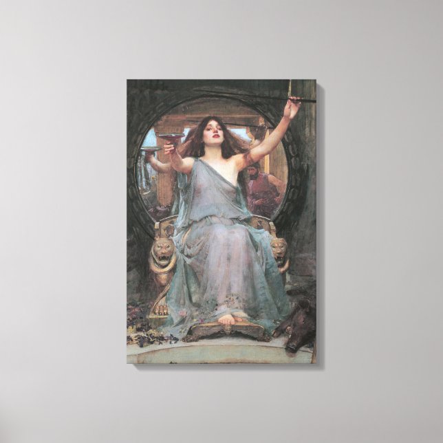 Circe Offering Cup to Ulysses Waterhouse Canvas Print (Front)