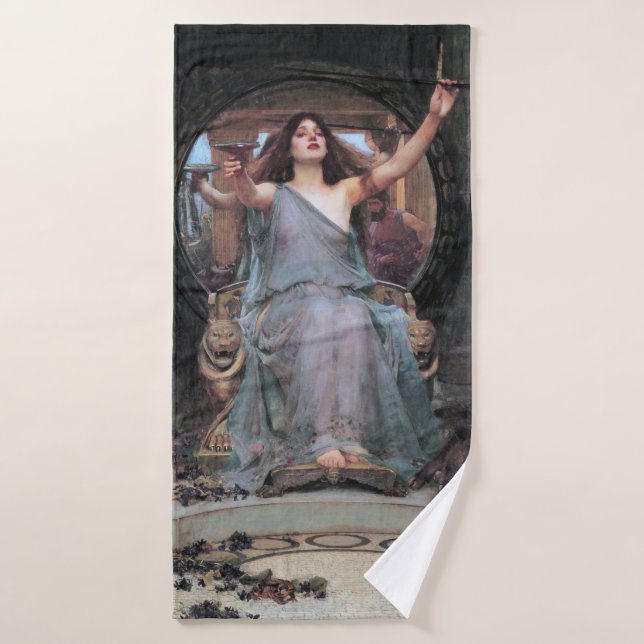 Circe Offering the Cup to Odysseus, Waterhouse Bath Towel (Bath Towel)