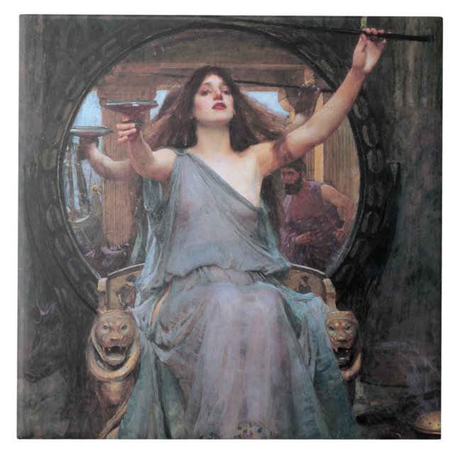 Circe Offering the Cup to Odysseus, Waterhouse Ceramic Tile (Front)