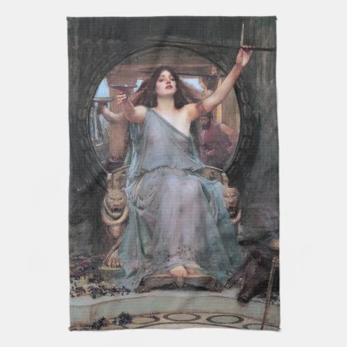Circe Offering the Cup to Odysseus Waterhouse Kitchen Towel