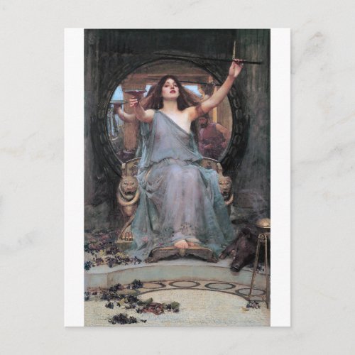 Circe Offering the Cup to Odysseus Waterhouse Postcard