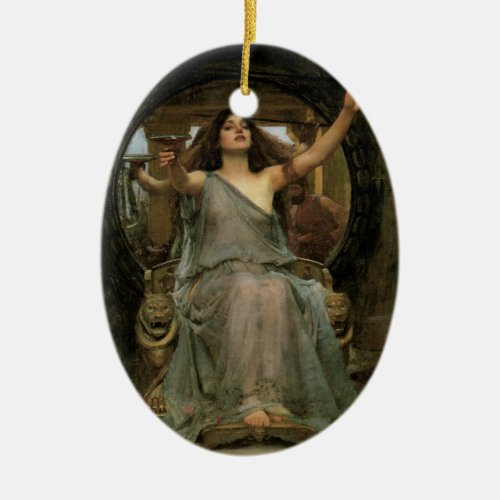 Circe Offering the Cup to Ulysses by JW Waterhouse Ceramic Ornament