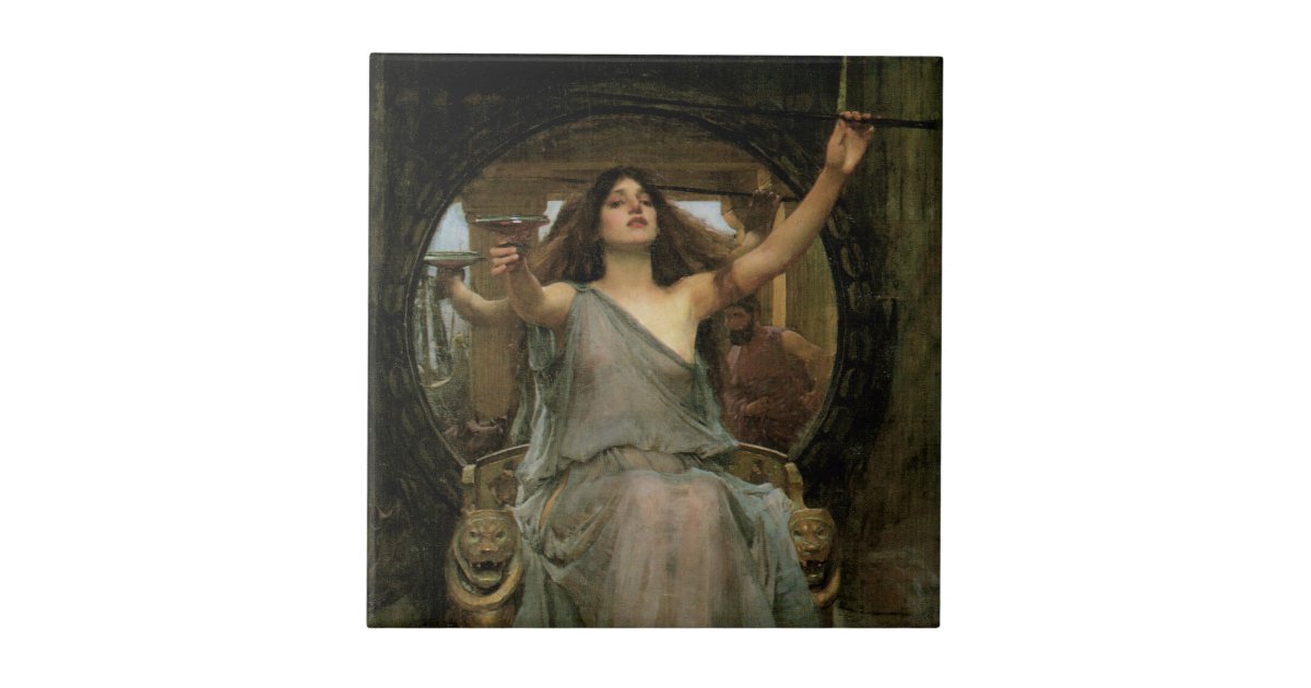 Circe Offering the Cup to Ulysses by JW Waterhouse Tile