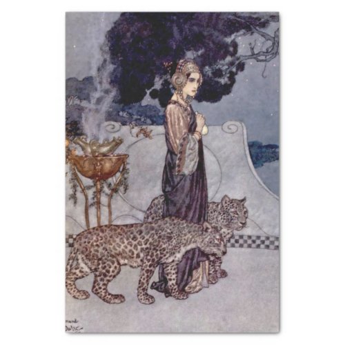 Circe With Leopards by Edmund Dulac Tissue Paper