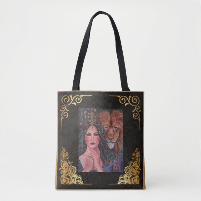 Circe with Lion by Renee Lavoie Tote Bag (Front)