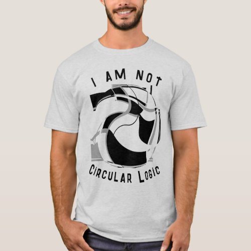 Circlar Logic Black Light Gray Swirling Design T_Shirt