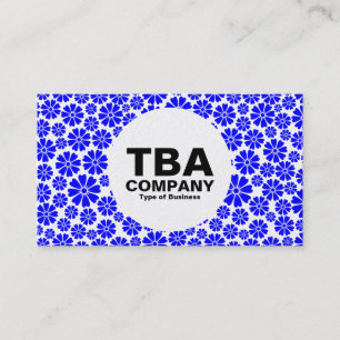 Circle - 8 Petals - Blue on (Platinum) Business Card