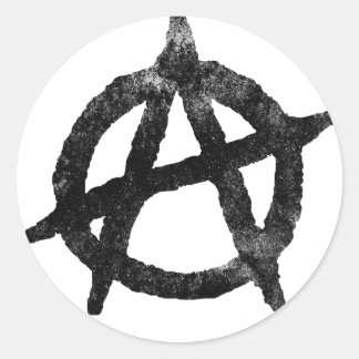 'circle a' anarchy symbol classic round sticker