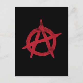 'circle a' anarchy symbol postcard