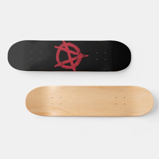 アクセサリーその他 ICECREAM Anarchy Wood Skate Deck Black circle a' anarchy symbol skateboard | Zazzle