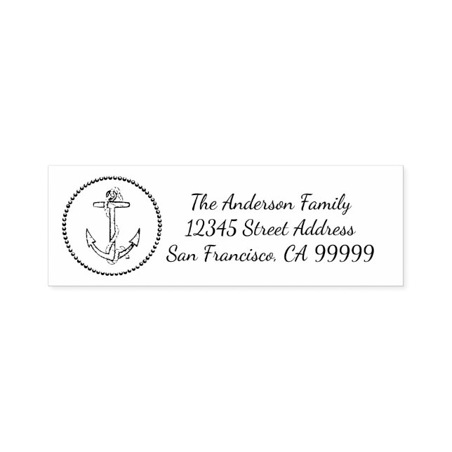 Circle Anchor - Self Inking Address Stamp (Design)