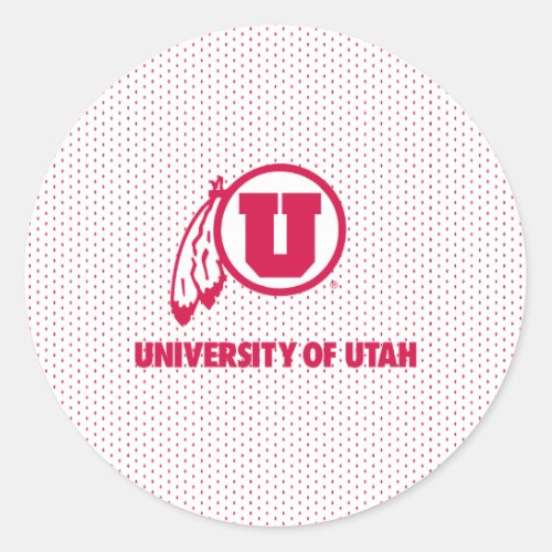 Circle and Feathers University of Utah Classic Round Sticker