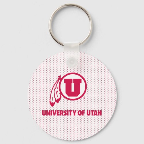 Circle and Feathers University of Utah Keychain