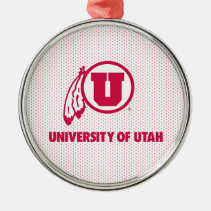 Circle and Feathers University of Utah Metal Ornament