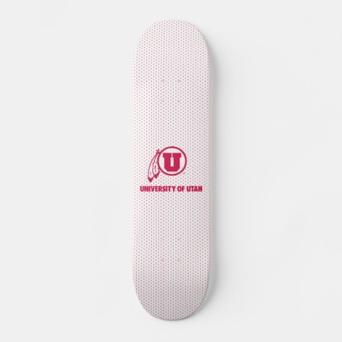 Circle and Feathers University of Utah Skateboard Deck