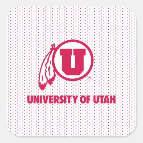 Circle and Feathers University of Utah Square Sticker
