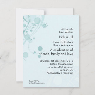 Circle and Swirl (blue) 4.25x5.25 Invitation