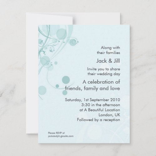 Circle and Swirl (blue) 4.25x5.25 Personalized Invite