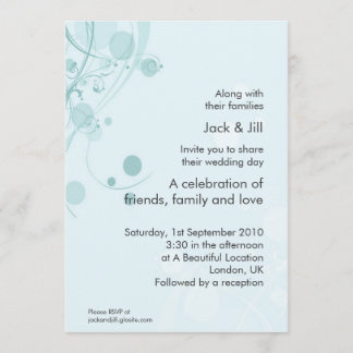 Circle and Swirl (blue) 5x7 Invitation