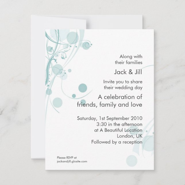 Circle and Swirl (mist) 4.25x5.25 Invitation (Front)