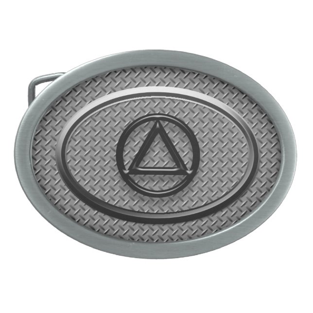 Circle and Triangle Sobriety Recovery Belt Buckle (Front)