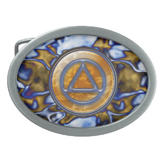 Circle and Triangle Sobriety Recovery Belt Buckle