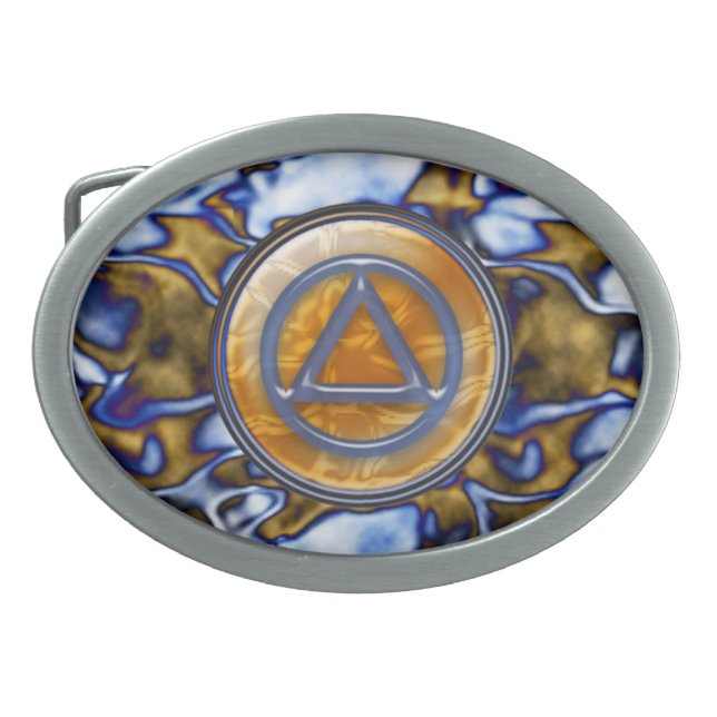 Circle and Triangle Sobriety Recovery Belt Buckle (Front)
