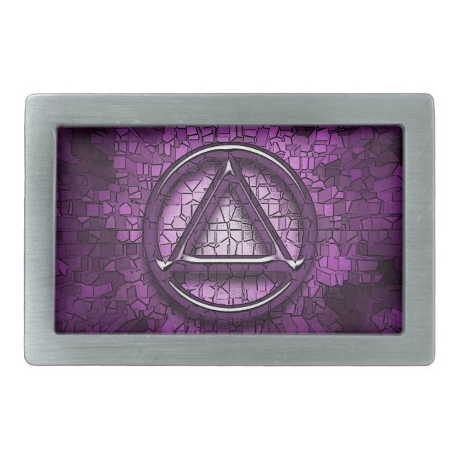 Circle and Triangle Sobriety Recovery Belt Buckle (Front)