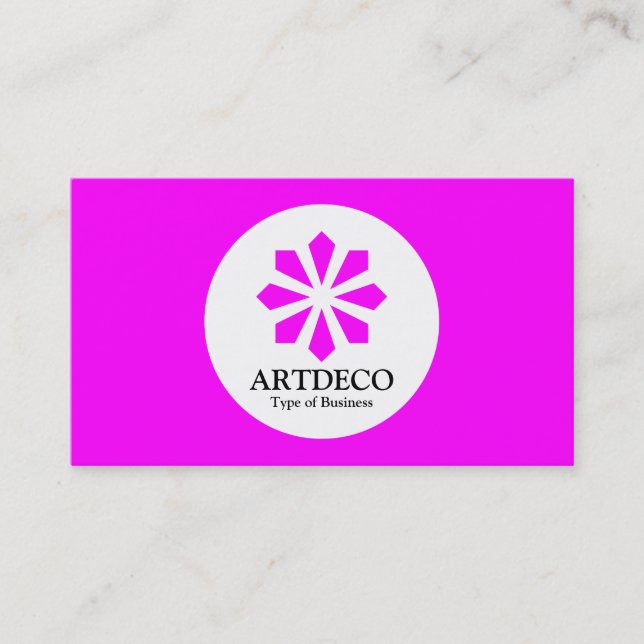 Circle - Art Deco - Magenta Business Card (Front)
