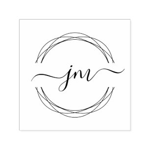 Circle-Art,Monogram, Handwriting Stamp