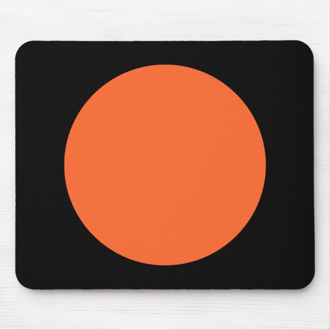 Circle - Autumn Orange with Black Mouse Pad (Front)