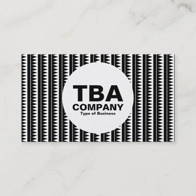 Circle - Aztec Pattern - Black on White (Gold) Business Card (Front)