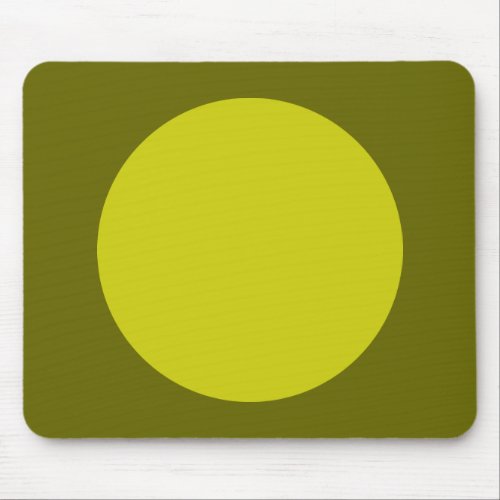 Circle _ Banana and Deep Olive Mouse Pad