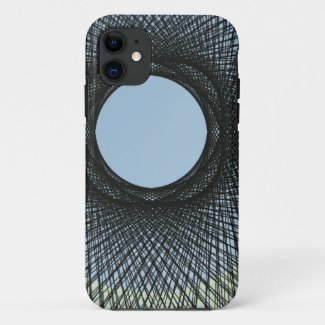 circle blend in harmonize with black abstract art iPhone 11 case