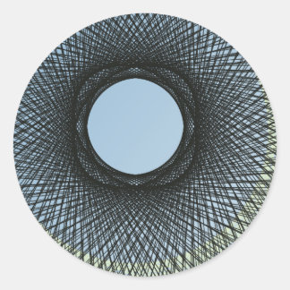 circle blend in harmonize with black abstract art classic round sticker
